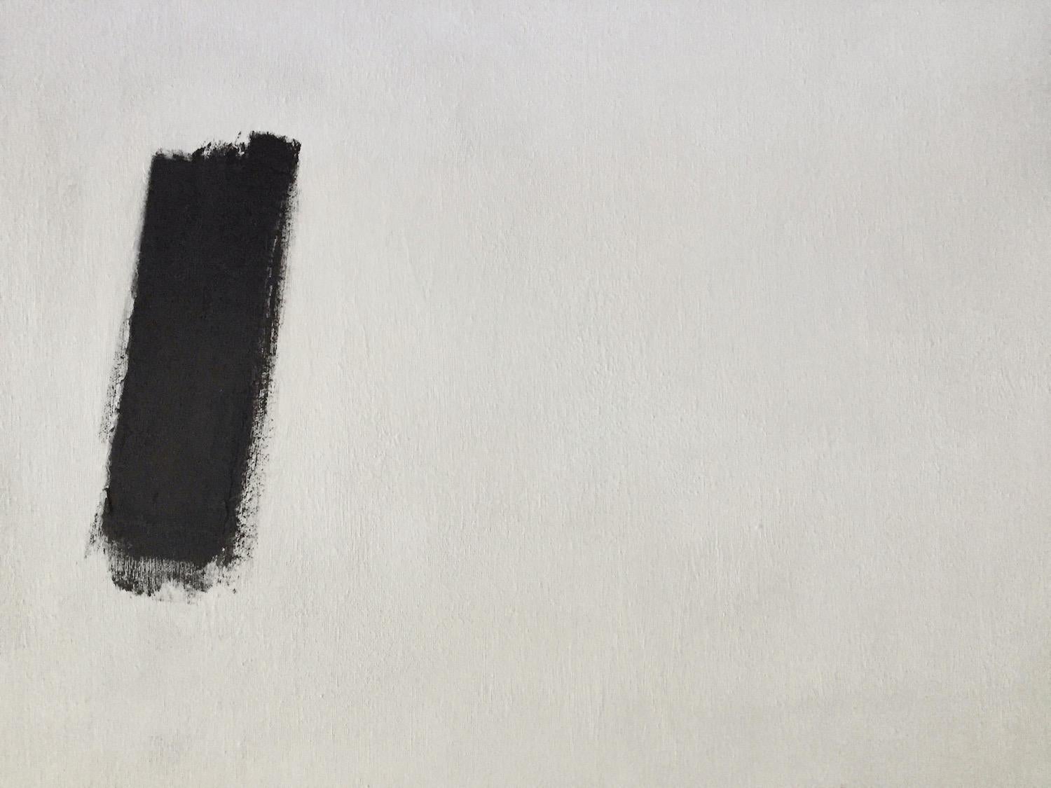 Ohne Titel (Abstrakte #16) Minimal, Schwarz, Off-Weiß, Gemälde im Angebot 3