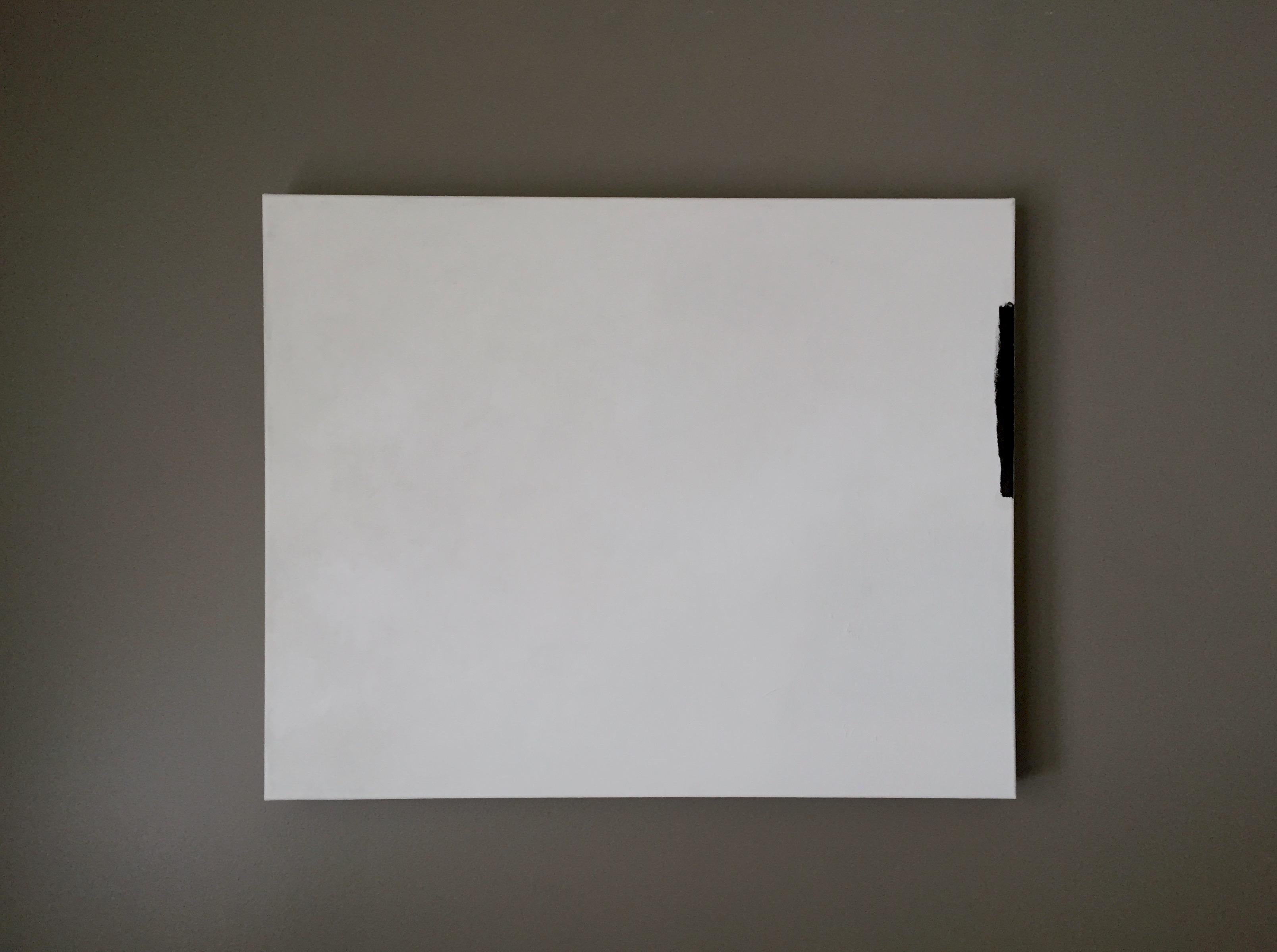 Peinture sans titre (Abstract n°15) Minimale, noir, blanc cassé - Painting de Andrea Stajan-Ferkul