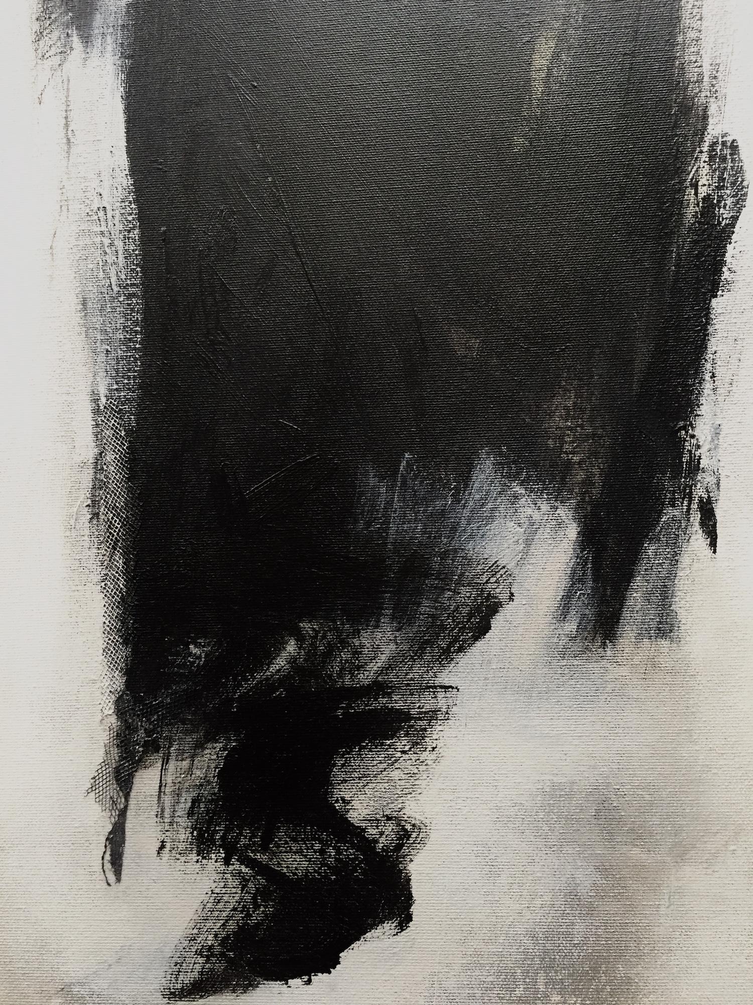 Le noir est noir (60 po. x 30 po.), peinture de robe noire, nature morte en vente 9