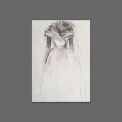 Beautiful Mess ( 5"x7", Acrylic And Pencil, White Dress Artwork)