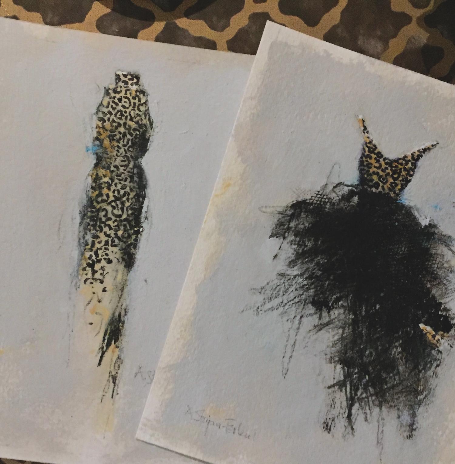 The Dressing Room 4, Artwork On Paper. Leopard Print Dress (Series) For Sale 3