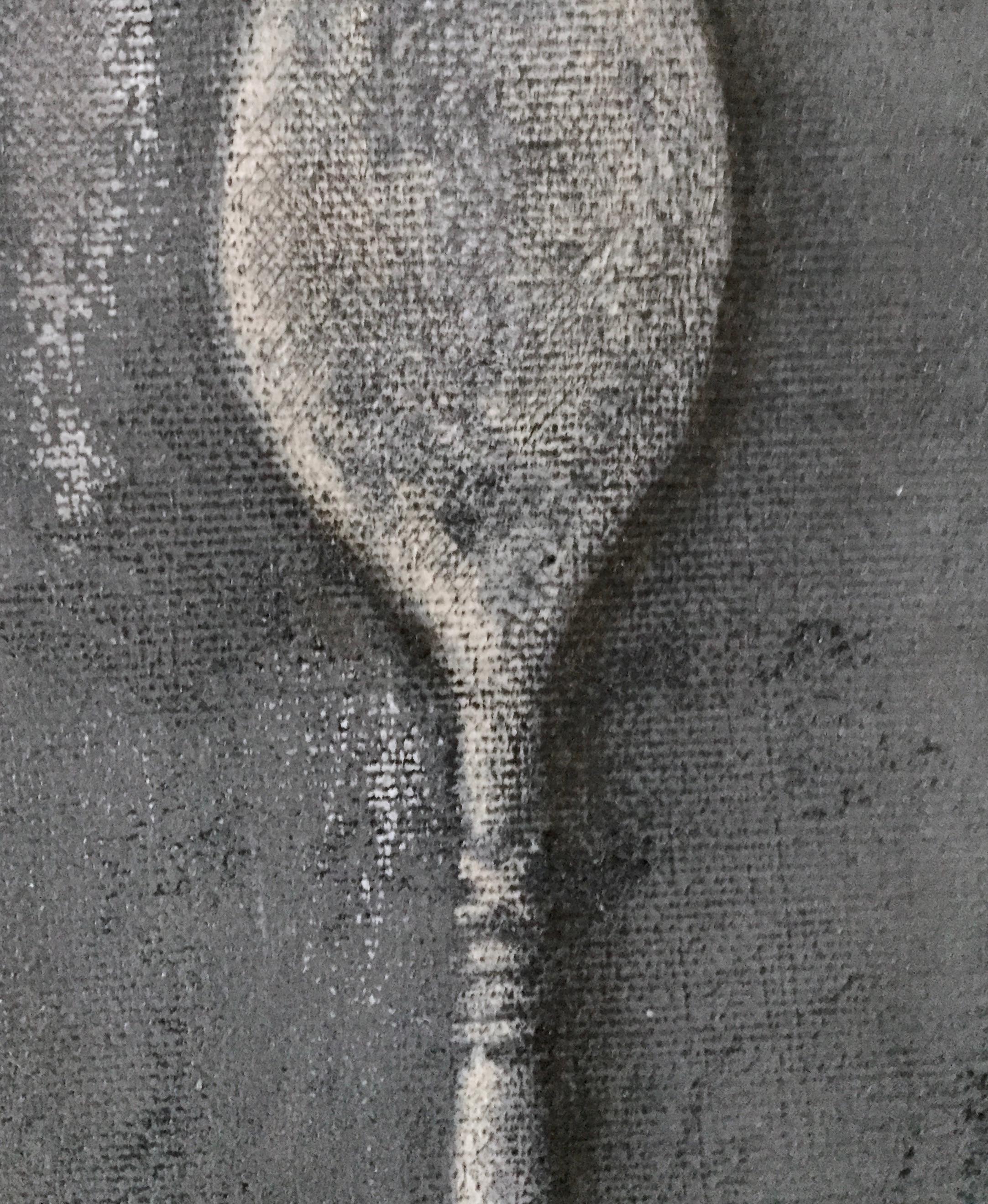 Dining In - 3 Paintings, Still Life, Spoon, Knife, Fork, Grey And Beige Neutrals For Sale 9