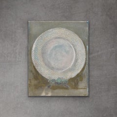 Piatto da pranzo 3 - 8 "x10", Pittura di natura morta, Neutro, Bianco, Verde smorzato