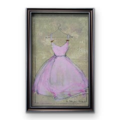 Pretty In Pink -2 - (5,75" x 8,5" - Kleidgemälde, Original-Kunstwerk, gerahmt)