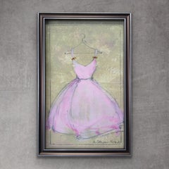 Pretty In Pink -2 (14.6cm x 22cm - Framed Dress Painting) 