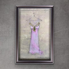 Pretty In Pink -3 (14.6cm x 22cm - Framed Dress Painting)