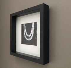 Pearls And Lace (black and white, 10"x10", framed)
