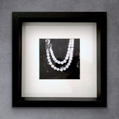 Pearls And Lace (black and white, 10"x10", framed)