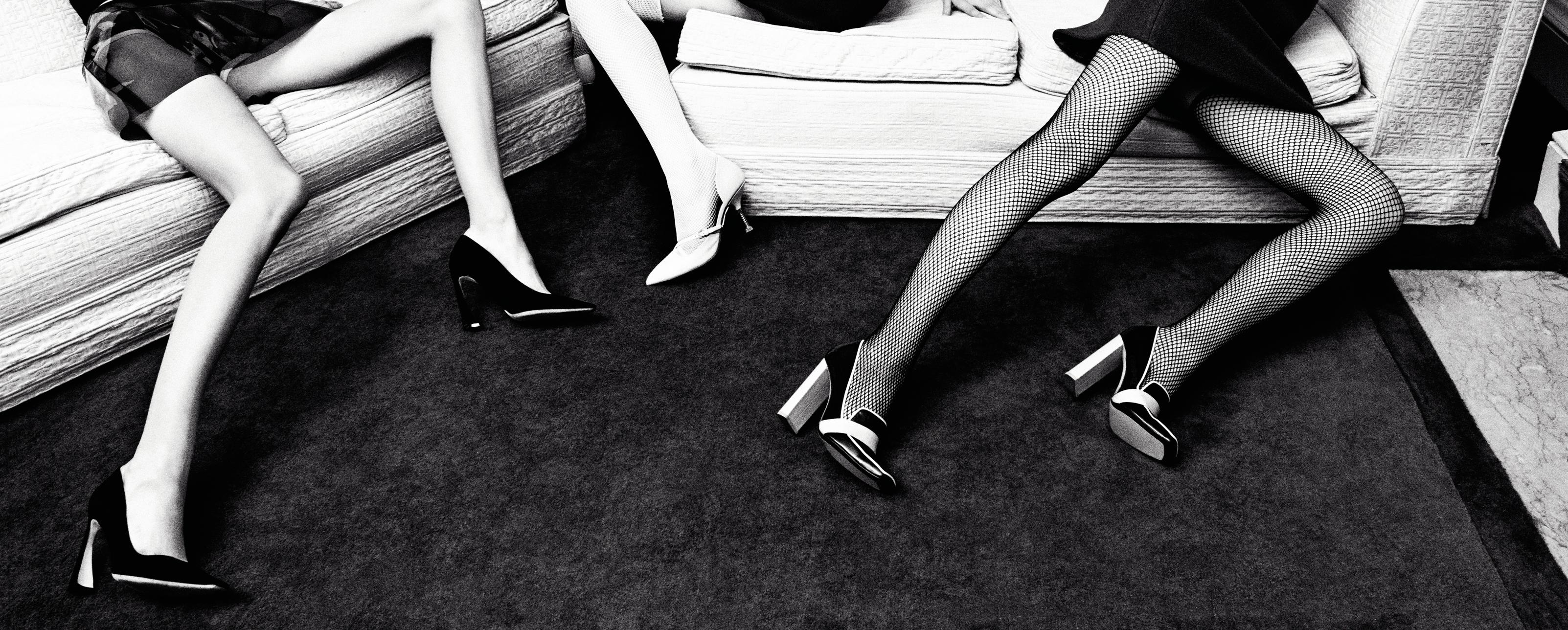 Alexandra, Lisa & Katlin – Emma Summerton, Model, Black and White, Legs, Tights For Sale 1