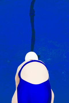 Katie Ledecky, Archive Erik Madigan Halsausschnitt, Abstrakt, Blau, Fotografie, Kunst