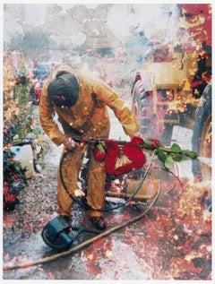 Untitled, from 'Hackney Flowers' – Stephen Gill, Colour, Firefighter, Flowers