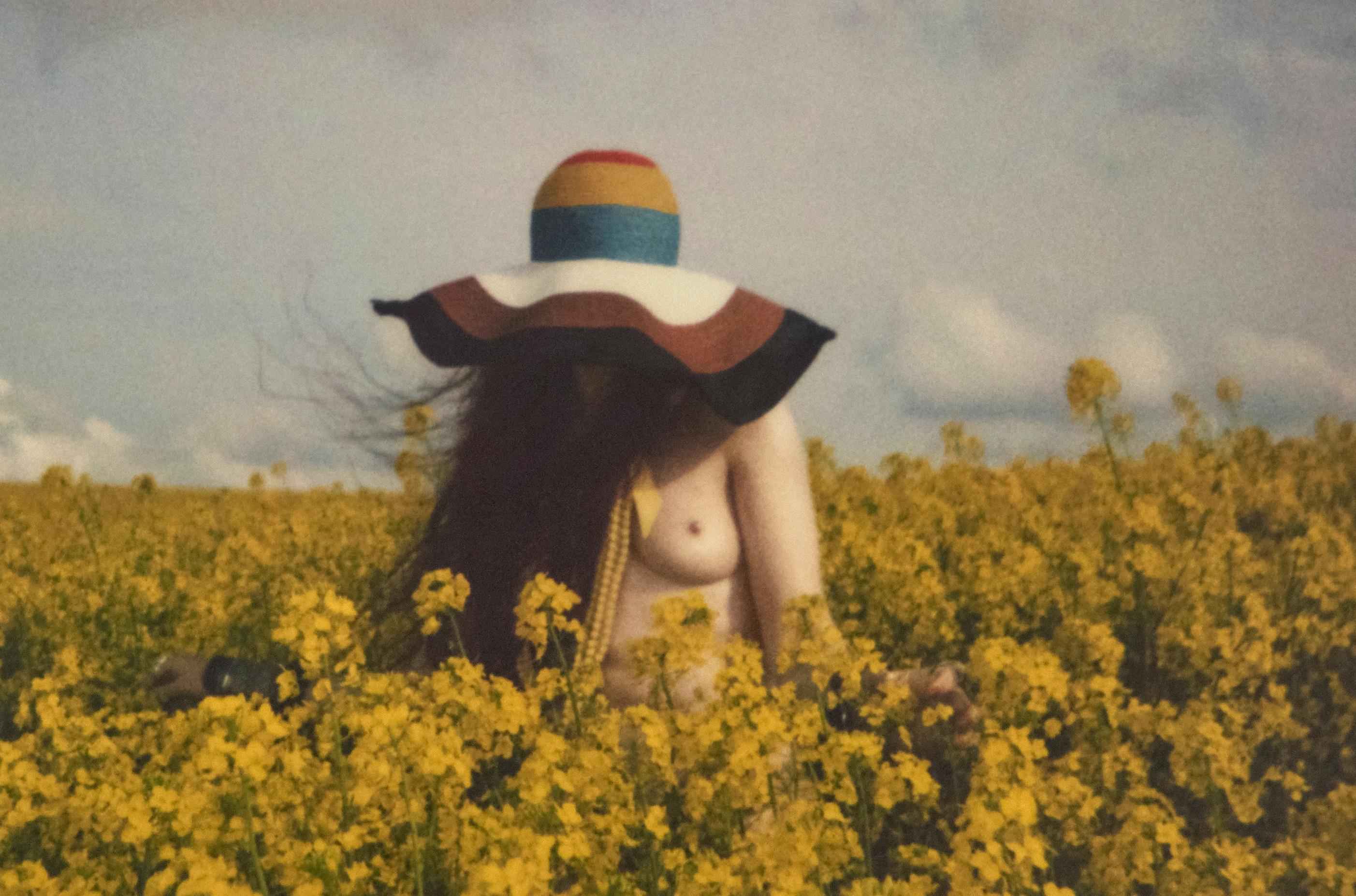 Avebury Landing – Emma Summerton, Polaroid, Fashion, Nude, Woman, Flower Field For Sale 1