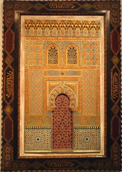 "Alhambra Facade Model" Early 20th Century Polychromed Stucco by Enrique Linares