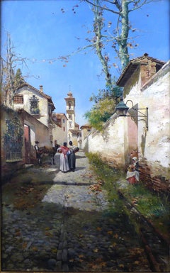"The Water Carriers", 19th Century Oil on Canvas by Manuel García y Rodríguez