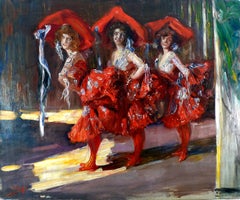 "The Florence Sisters", 19e siècle Huile sur toile, Artiste espagnol José Villegas