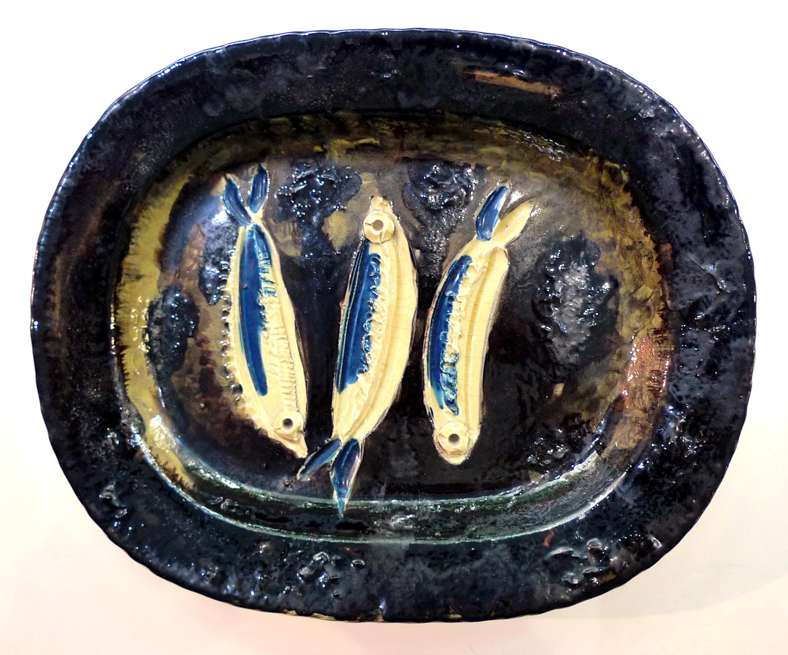 Trois Sardines, 1948. Ceramic Dish Stamped Madoura Plein Feu, Edition Picasso - Art by Pablo Picasso