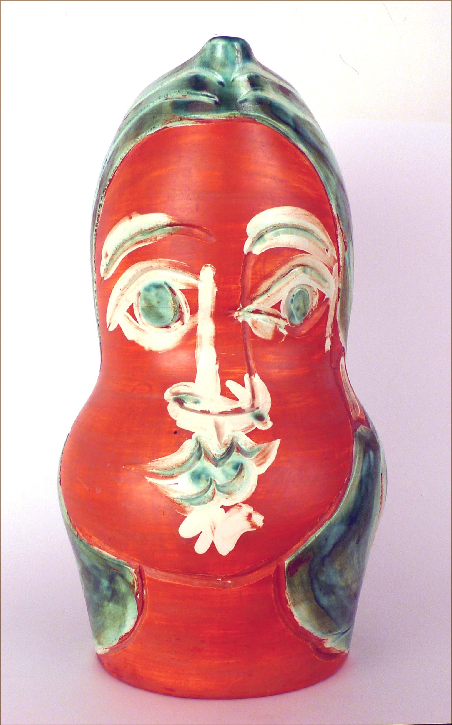 Visage de Femme (A.R. 192). Keramik gestempelt Madoura Plein Feu, Auflage Picasso – Art von Pablo Picasso