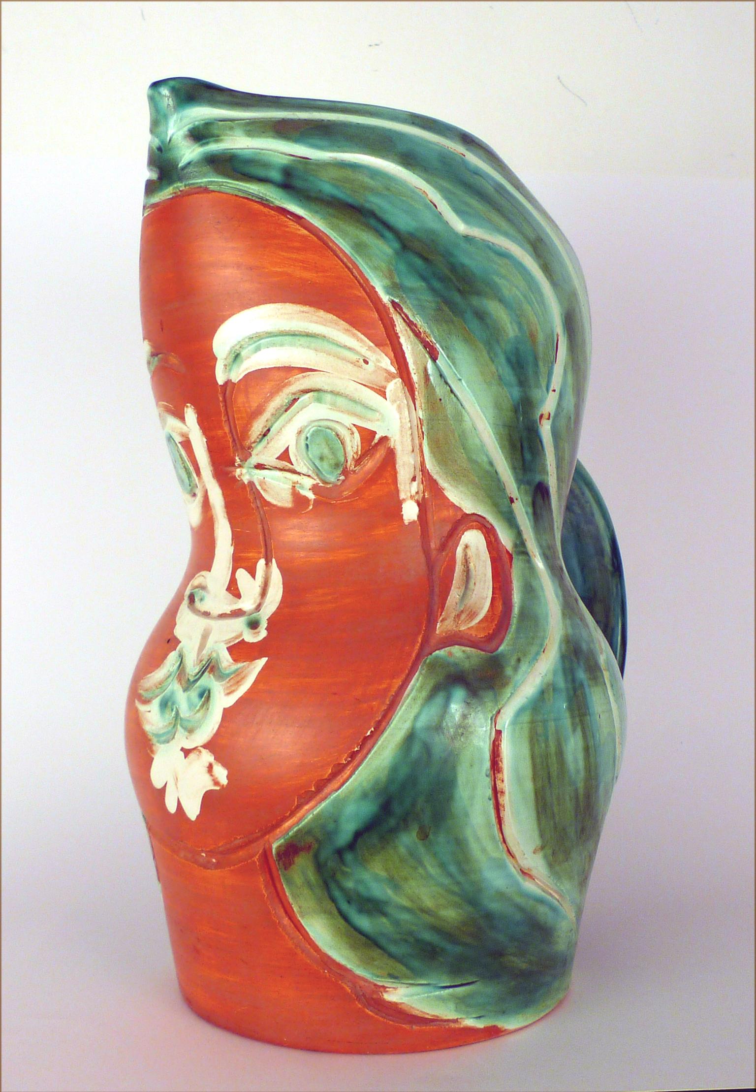 Visage de Femme (A.R. 192). Keramik gestempelt Madoura Plein Feu, Auflage Picasso (Moderne), Art, von Pablo Picasso