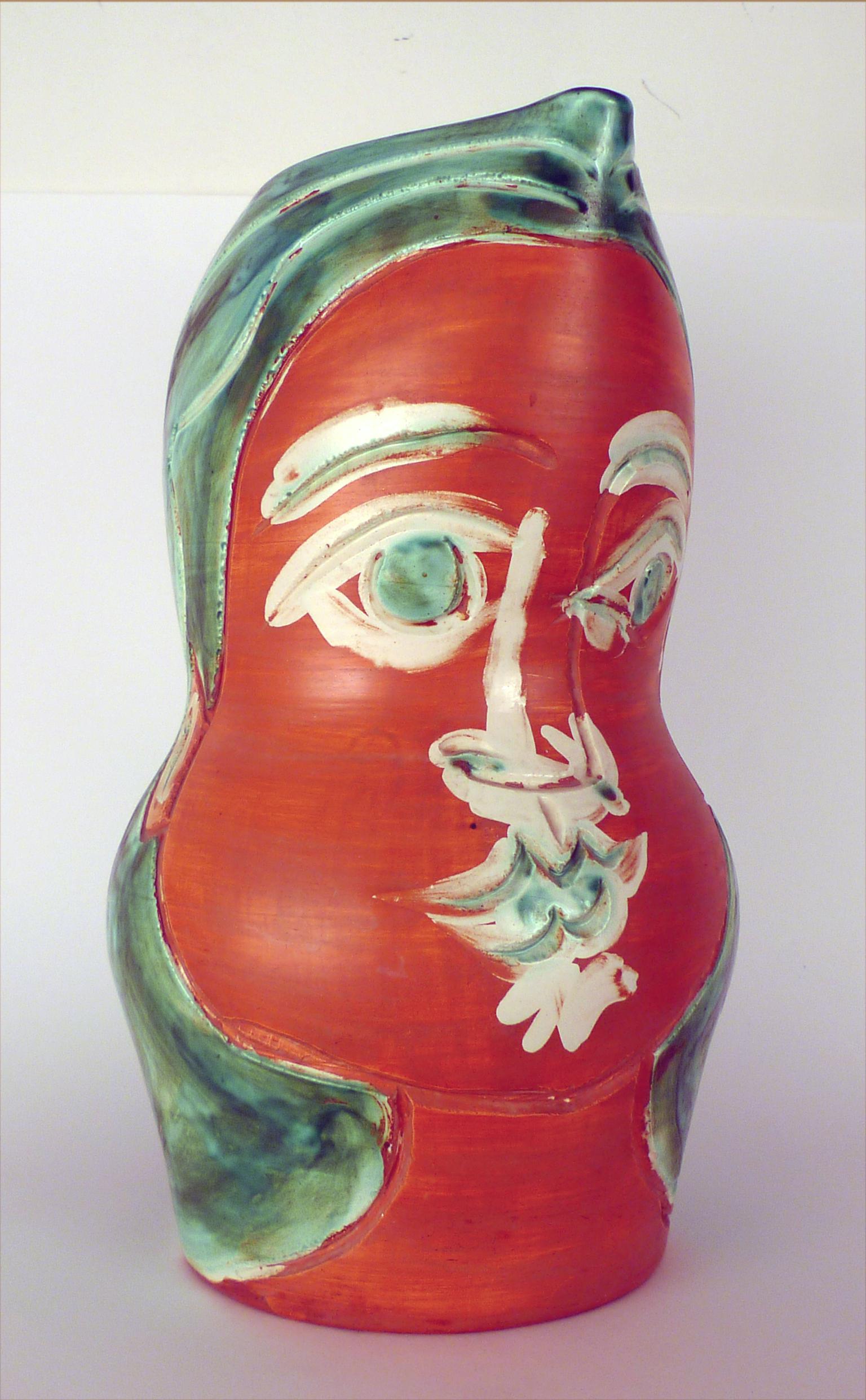 Visage de Femme (A.R. 192). Ceramic Stamped Madoura Plein Feu, Edition Picasso For Sale 1
