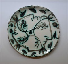Picasso Madoura Ceramic Plate, "Quatre Profils Enlacés" (A.R. 88)