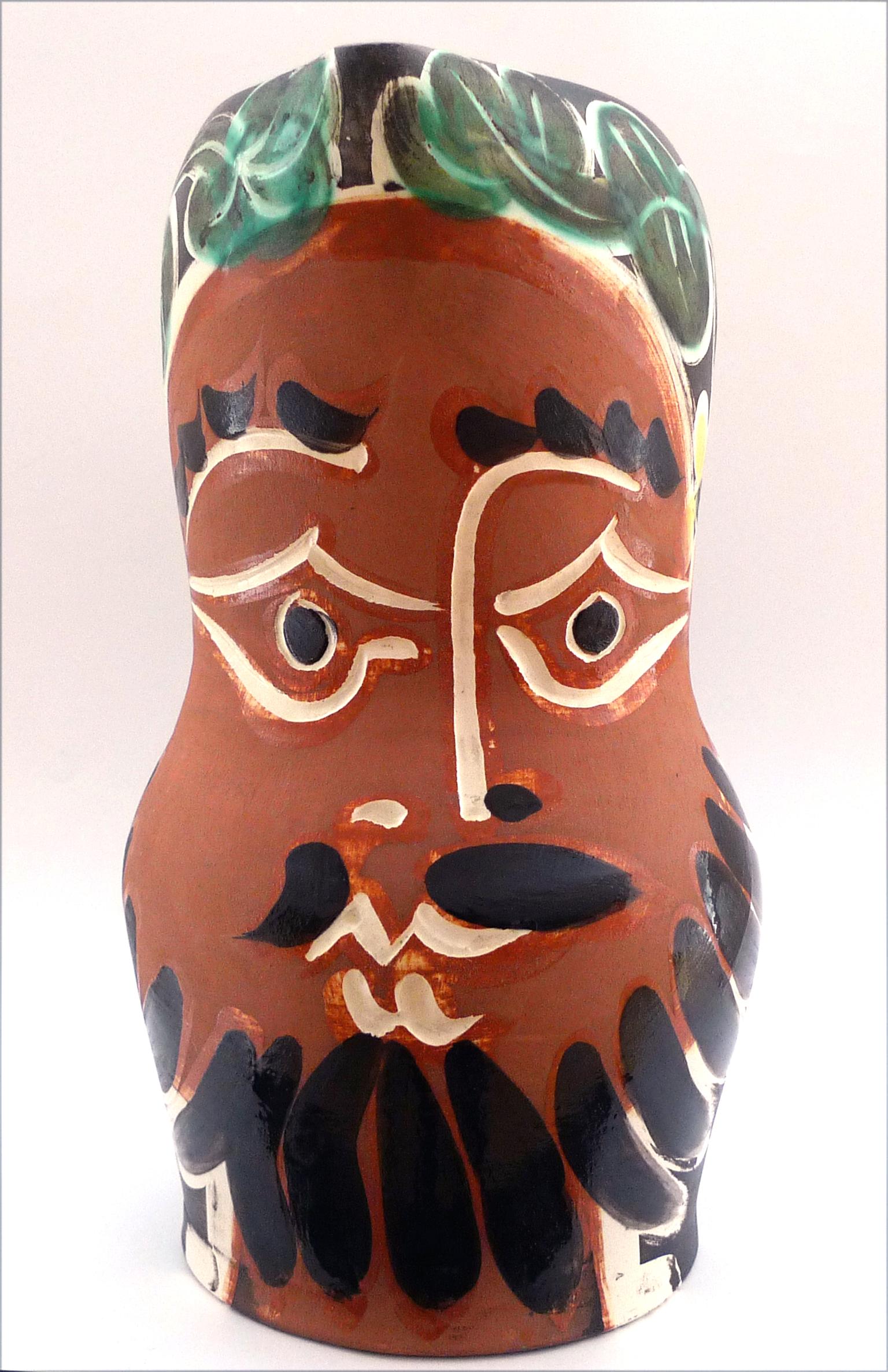 Le Barbu (A.R. 217). Keramik gestempelt Madoura Plein Feu, Auflage Picasso – Art von Pablo Picasso