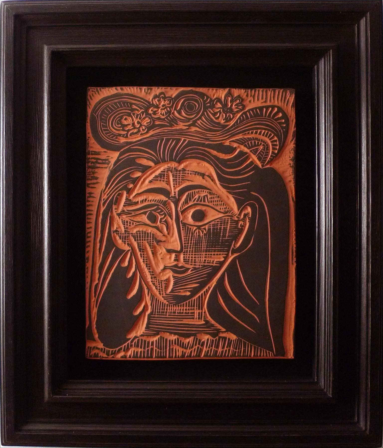 Pablo Picasso, Femme au chapeau fleuri (A.R. 521) For Sale 1