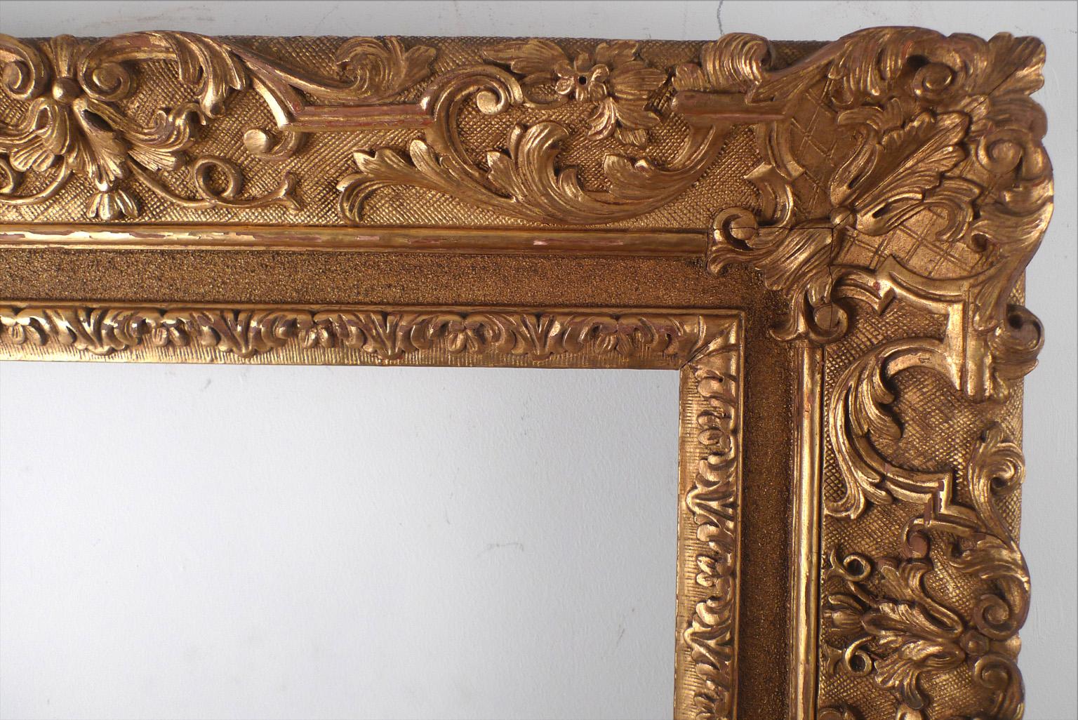 Louis XV Wood Carved and Gilt Frame For Sale 2