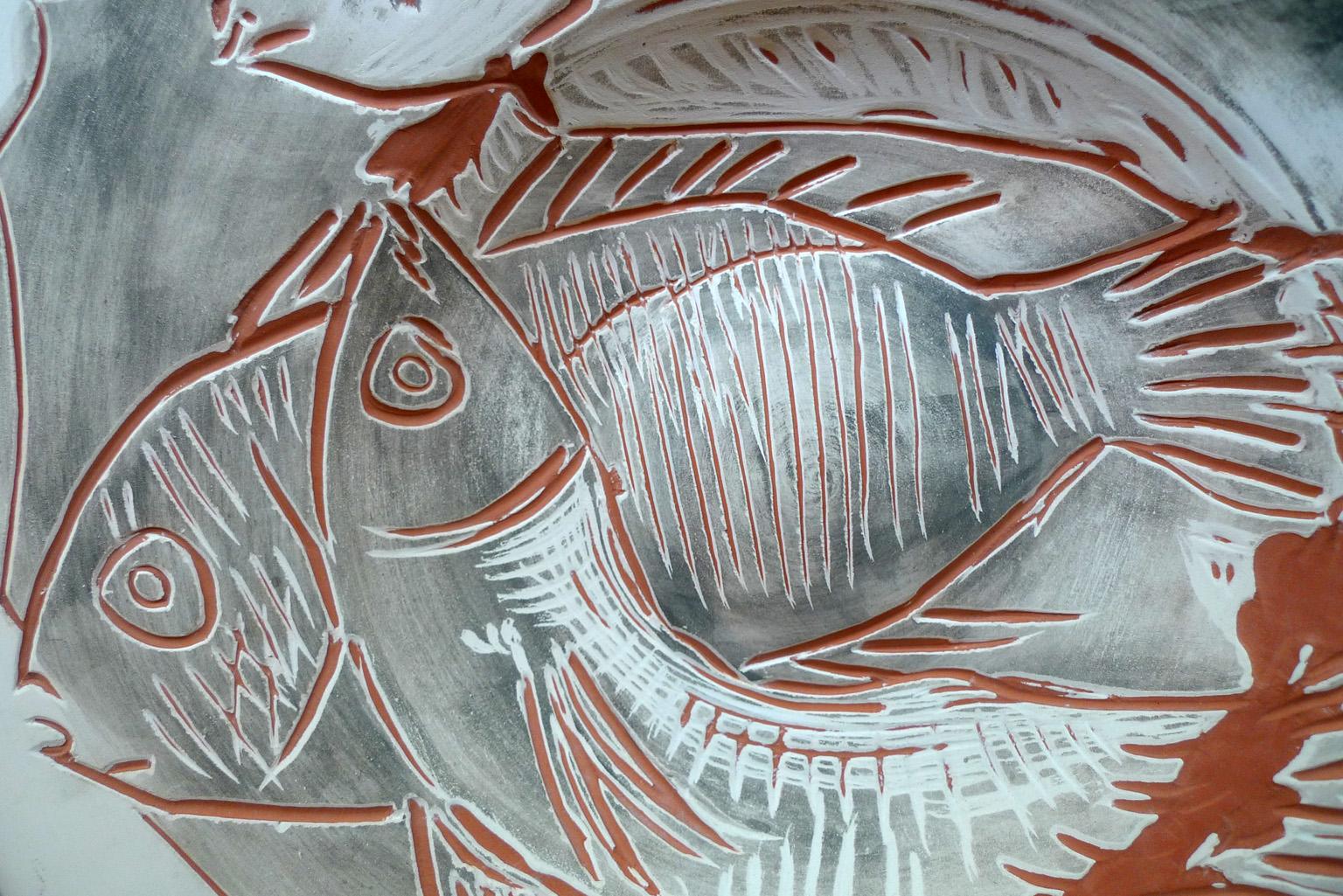 Pablo Picasso, Trois poissons sur fond gris (A.R. 396) im Angebot 3