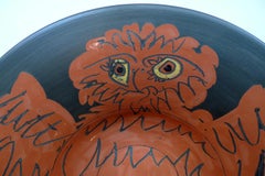 Pablo Picasso, Hibou rouge sur fond noir (A.R. 399)