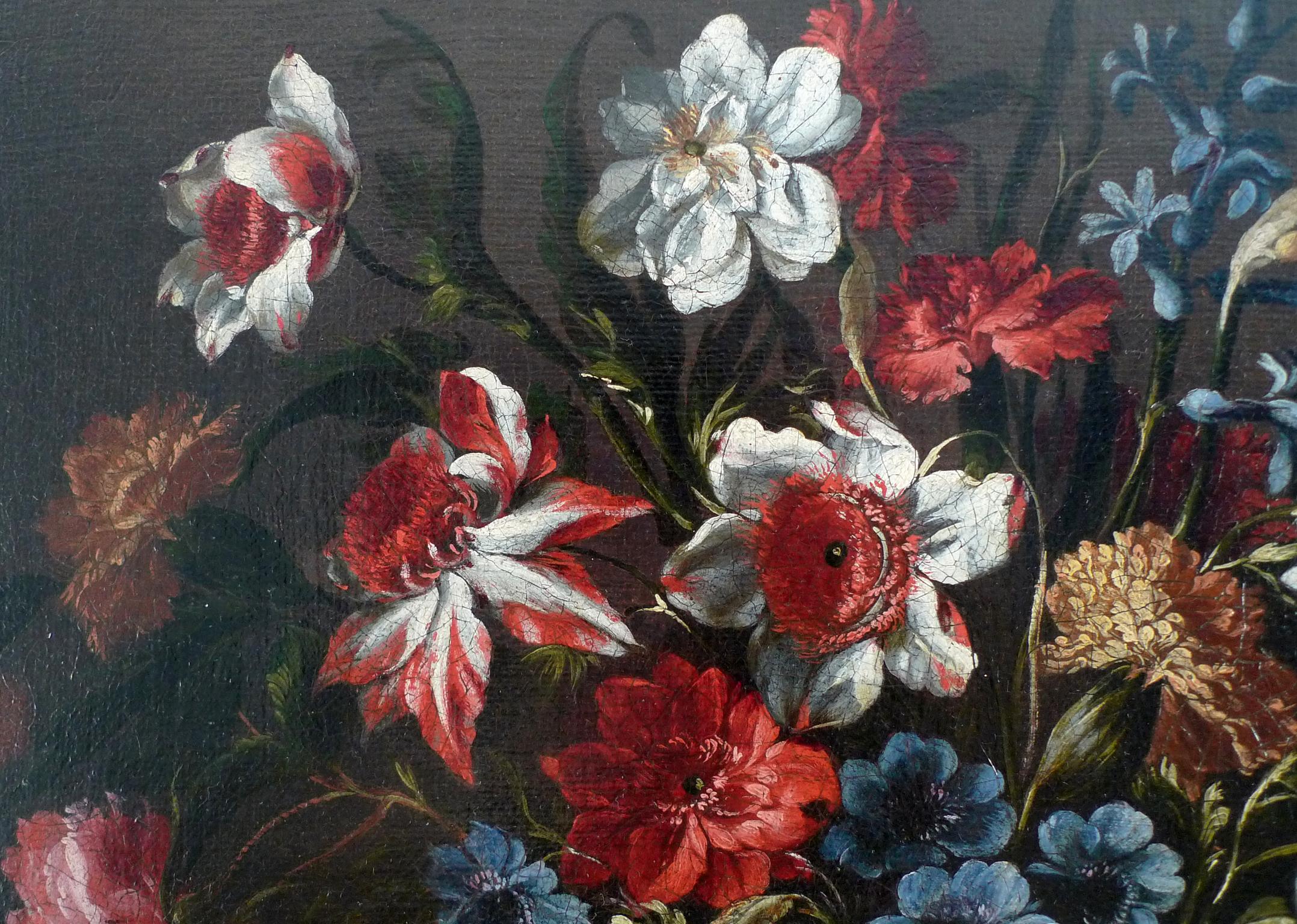 „Cesta de flowers“, Öl auf Leinwand, Stillblumen von Juan de Arellano, 17. Jahrhundert im Angebot 3