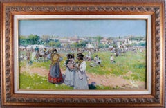 "At the Annual Fair", an early 20th Century oil on canvas by Alberto Plá Rubio