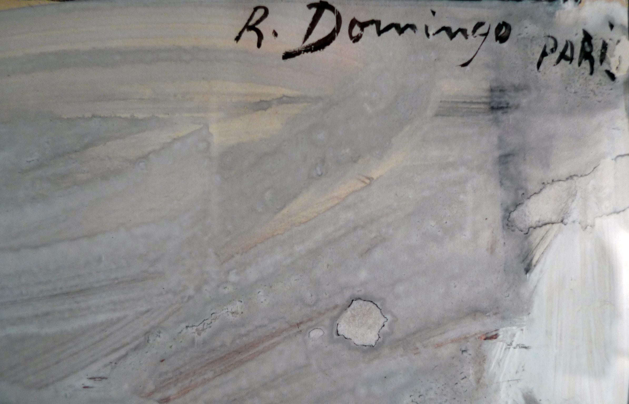 „At The Longchamp Races“, Gouache auf Papier des spanischen Künstlers Roberto Domingo im Angebot 4