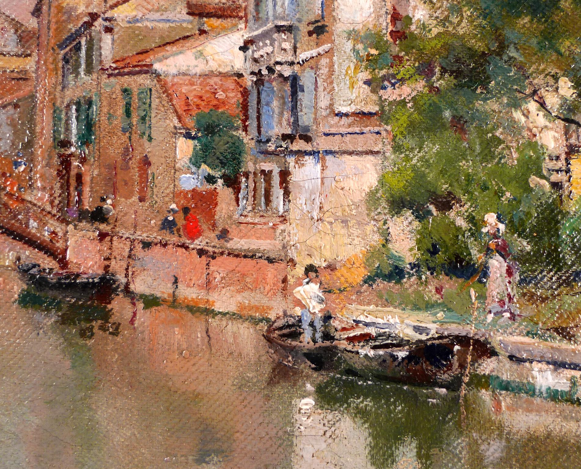 „Venediger Kanal“, Öl auf Leinwand des spanischen Künstlers Antonio Reyna, spätes 19. Jahrhunderts im Angebot 1