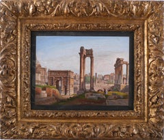 " Very Fine Italian Micromosaic Plaque", depicting The Roman Forum, Circa 1850
