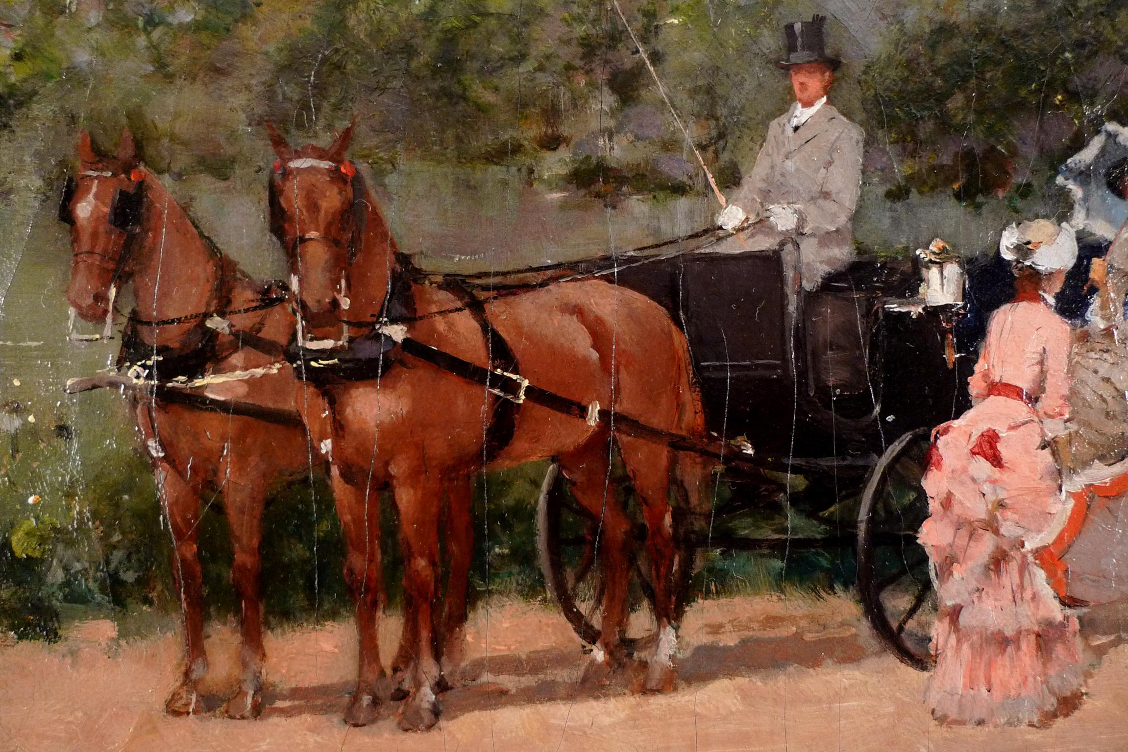 horse carriage painting