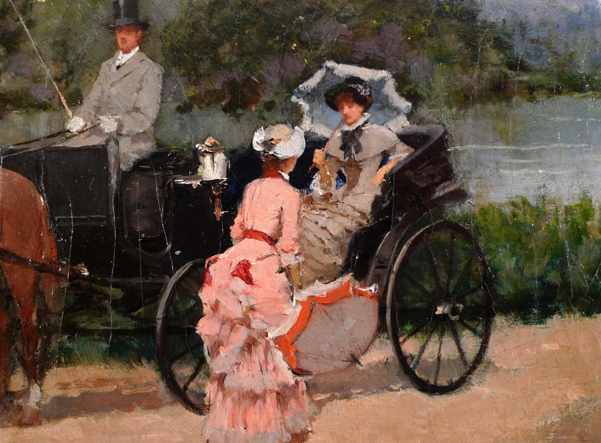 horse carriage painting