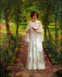 "Reverie" 19th Century Oil on Canvas by Spanish Artist Joan Brull y Vinyoles