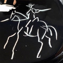 Corrida Sur Fond Noir (AR 198), céramique estampillée Madoura Plein Feu/Edition Picasso