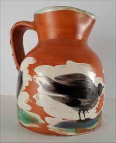 Vintage Pichet aux Oiseaux (AR 456), Ceramic Stamped 'Madoura Plein Feu/Edition Picasso'