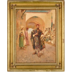 Gustavo Simoni   Merchant Abundant Orientalist  Watercolor