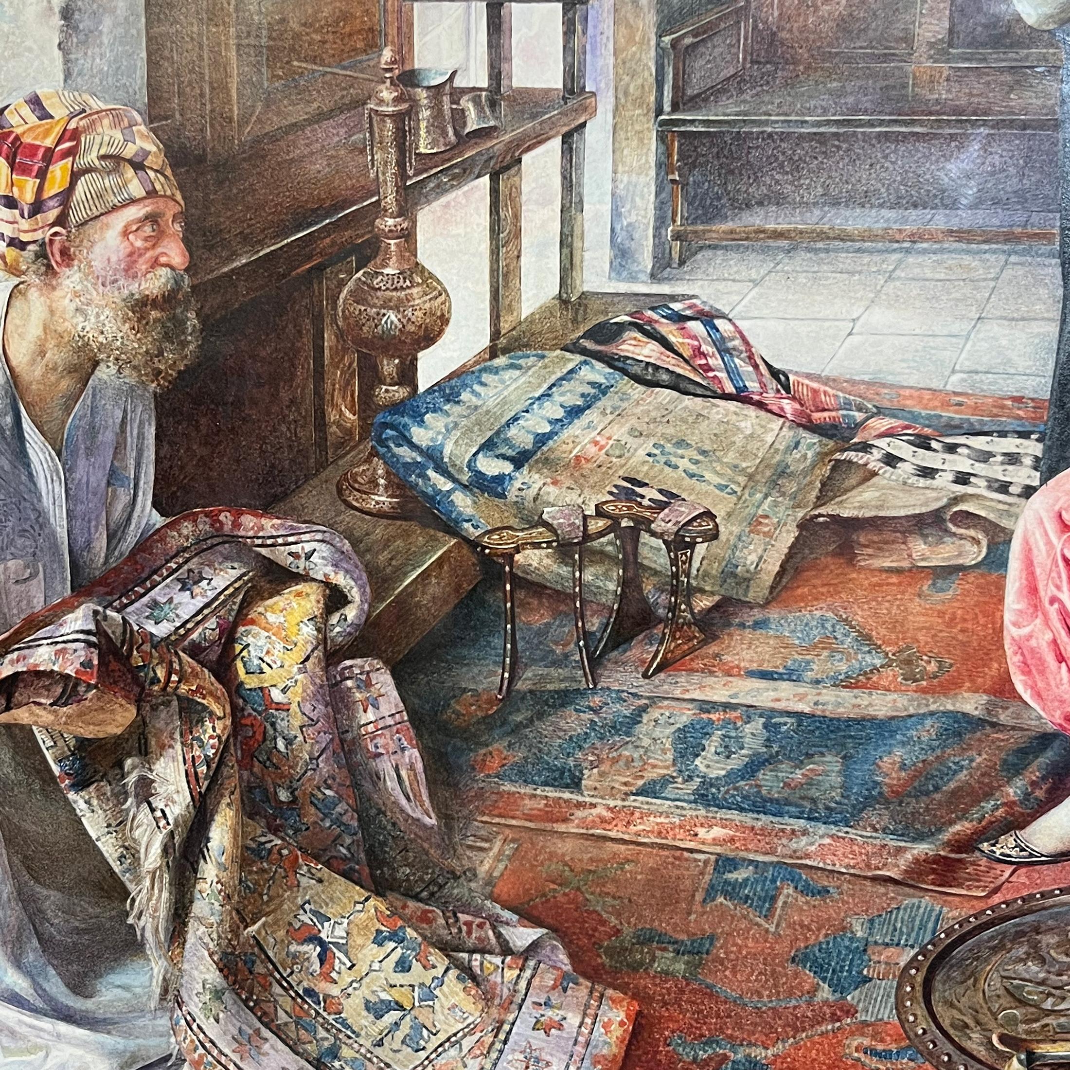 Early 20th C. Watercolor and Pencil Orientalist by Tito Della Fralte For Sale 1