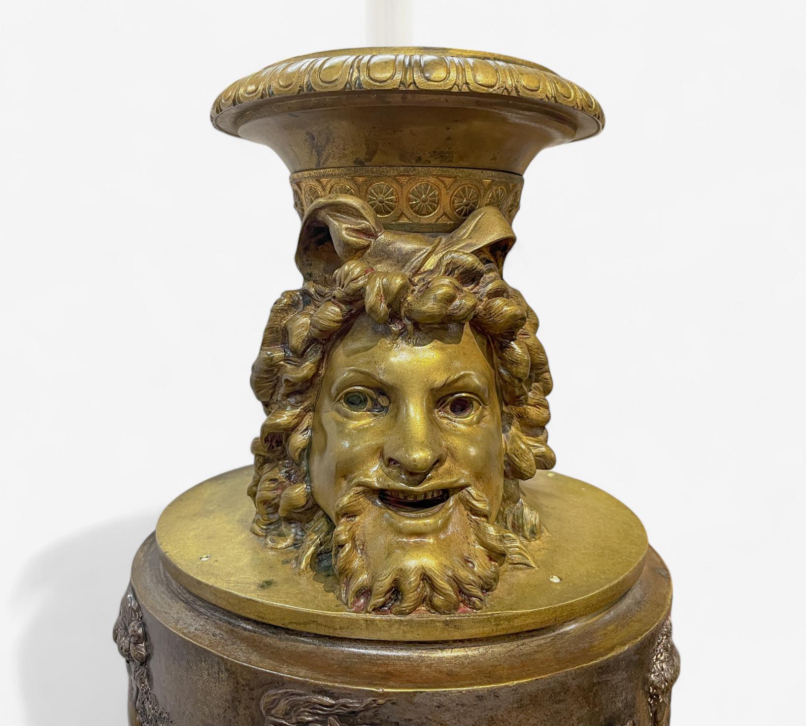 Large Neoclassical French Gilt and Silvered Bronze Vase For Sale 7