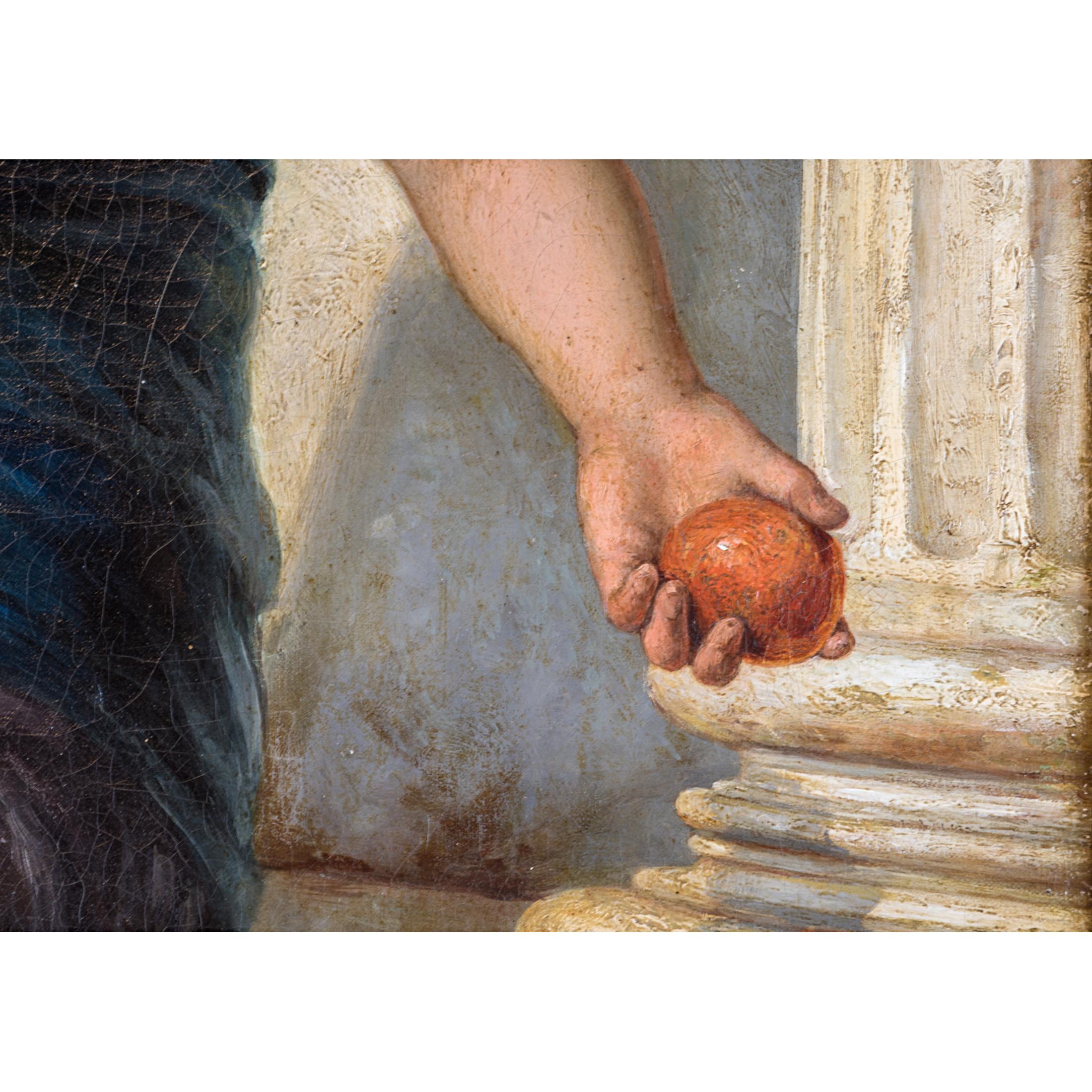 DIANA COOMANS
Belga, 1861-1952

Il venditore di frutta

Firmato Diana Coomans 

Olio su tela
32 1/2 x 23 1/2 pollici 
Incorniciato: 39 3/4 x 32 pollici
