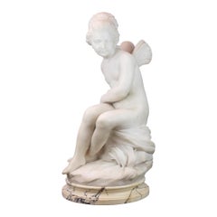 Antique Marble Sculpture Statue of a Winged Nymph