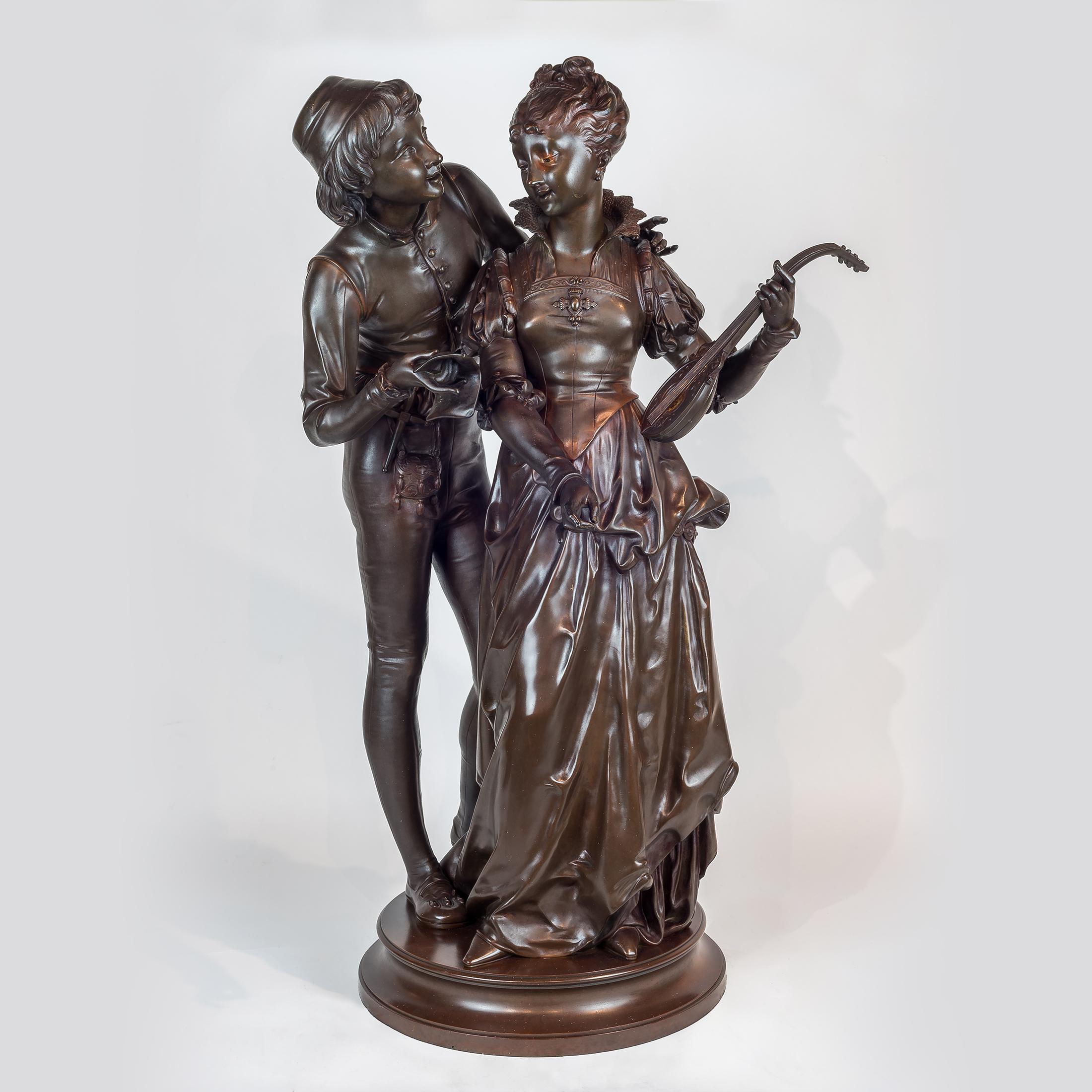Figurative Sculpture Vincent Desire Faure de Brousse - Sculpture en bronze de deux amants