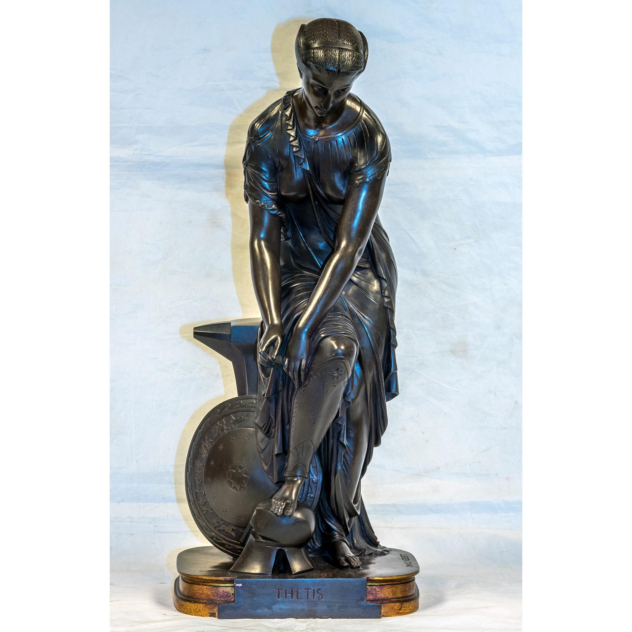 Pierre-Eugène-Emile Hébert  Figurative Sculpture - Thetis, Goddess of the Sea