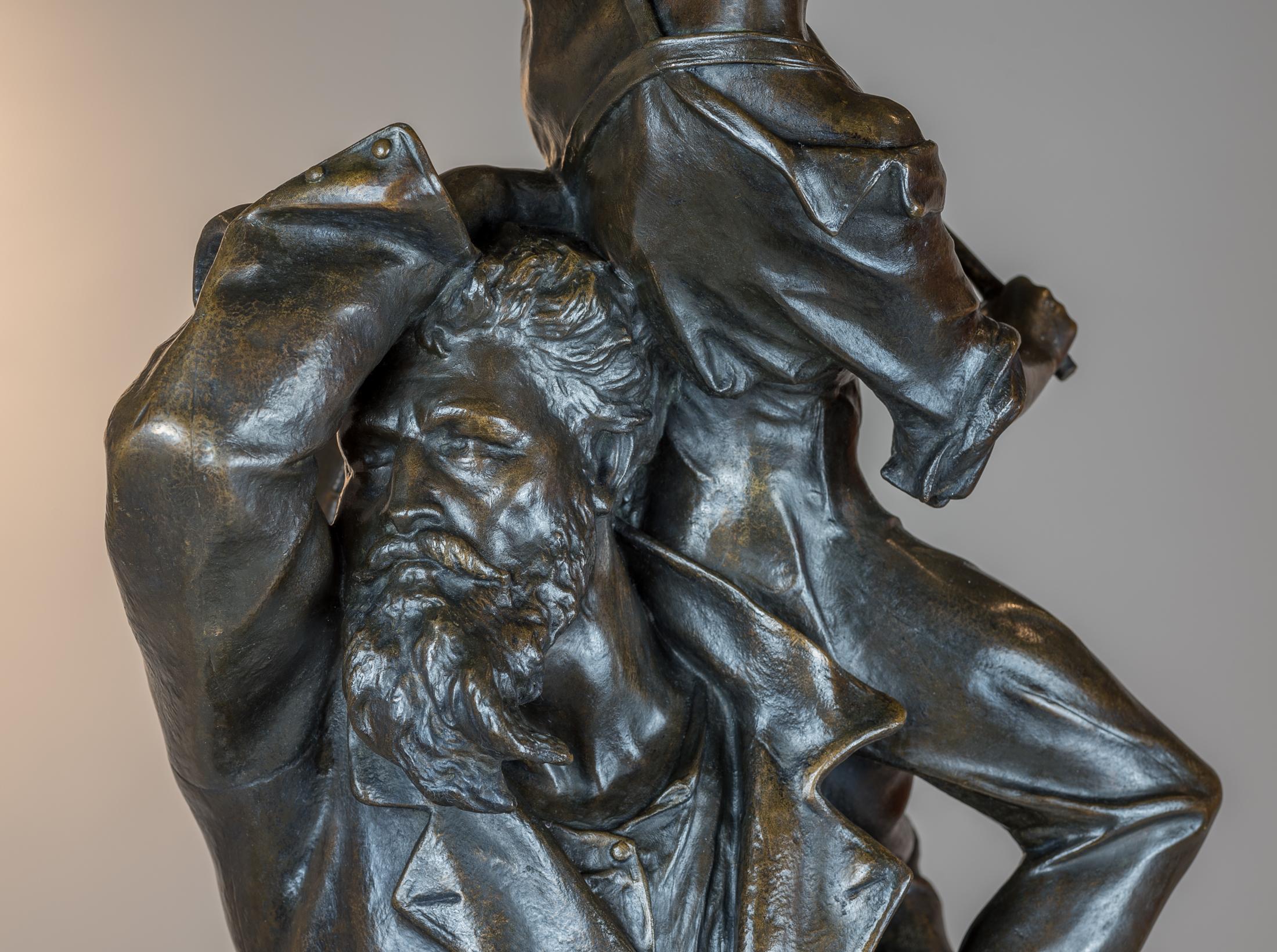TRUMAN HOWE BARTLETT 
Estadounidense, (1835-1923)

Llevar al tamborilero

Bronce patinado; Firmado, fechado y localizado 