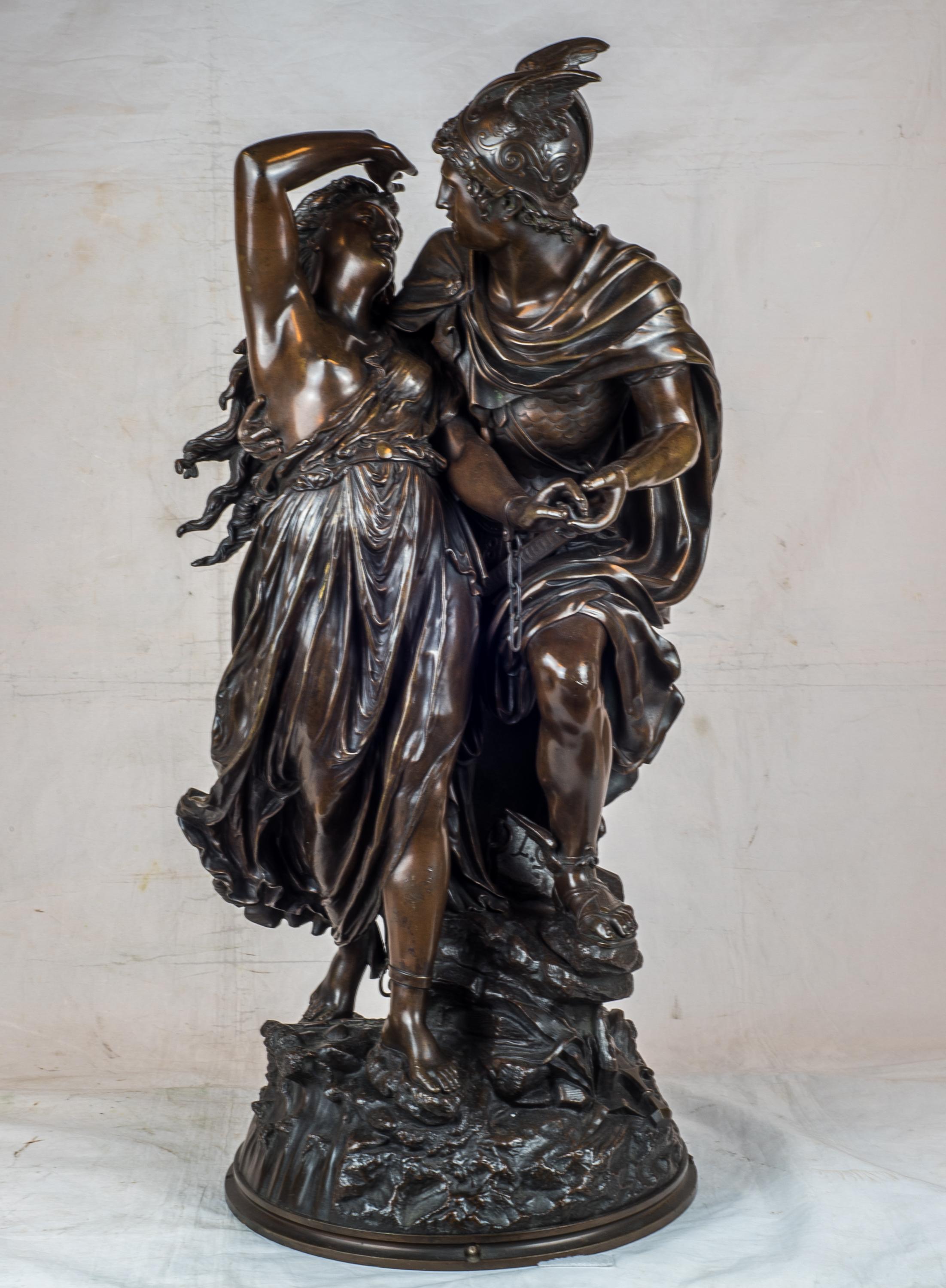 Jean-Léon Grégoire Figurative Sculpture - Perseus Freeing Andromeda