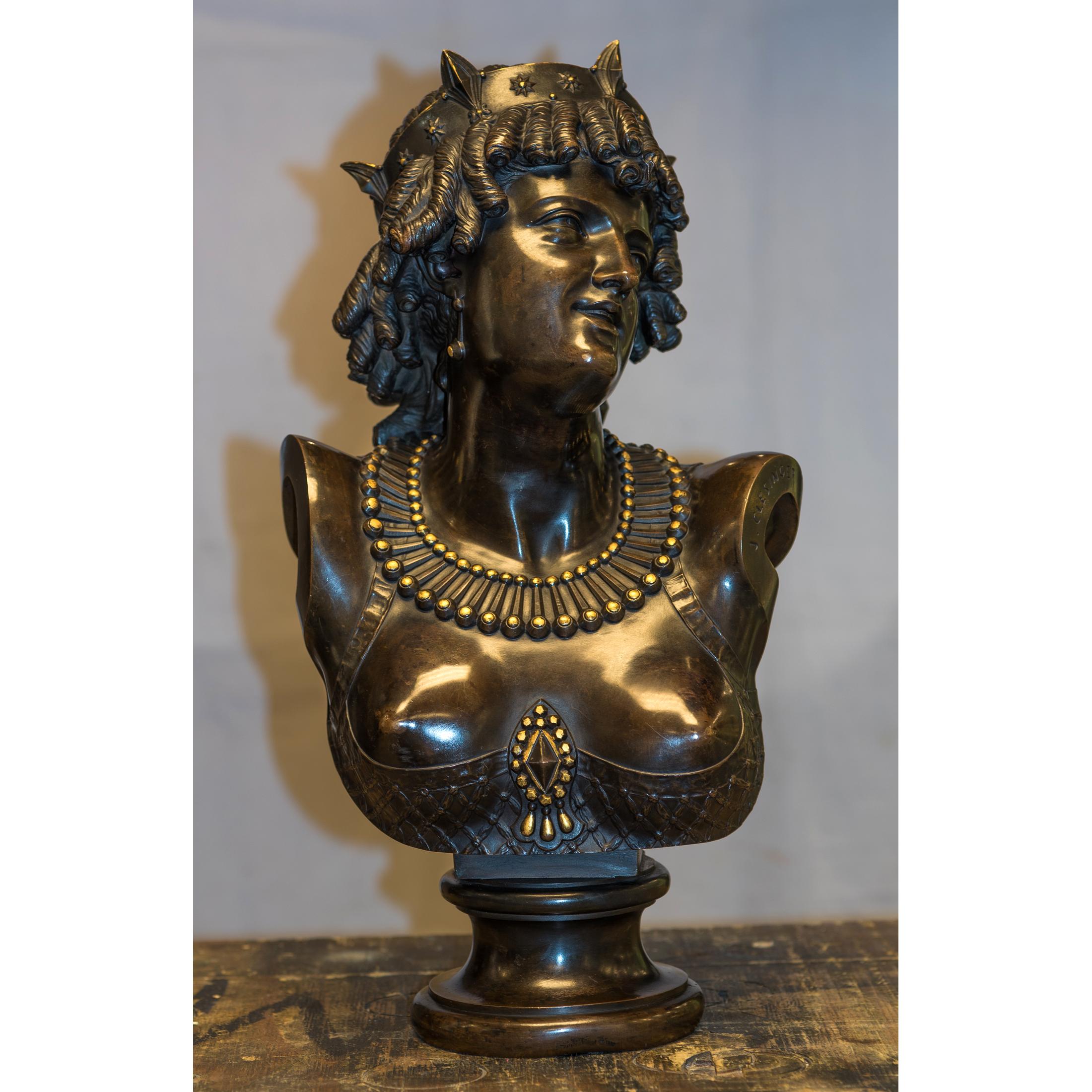 Etienne Henry Dumaige Figurative Sculpture - Bronze Bust of Ariadne