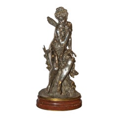 Versilberte Bronzefigur der Psyche